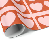 Gift Wrap - Herz-Quilt (rot) Geschenkpapier (Rolleneckpunkt)