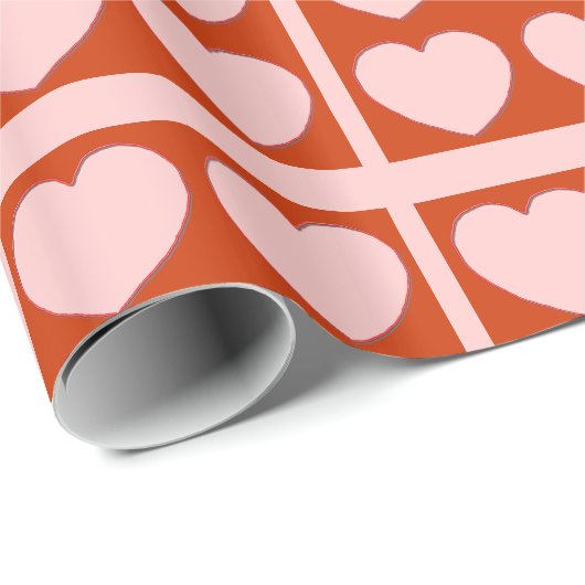 Gift Wrap - Herz-Quilt (rot) Geschenkpapier (Rolleneckpunkt)