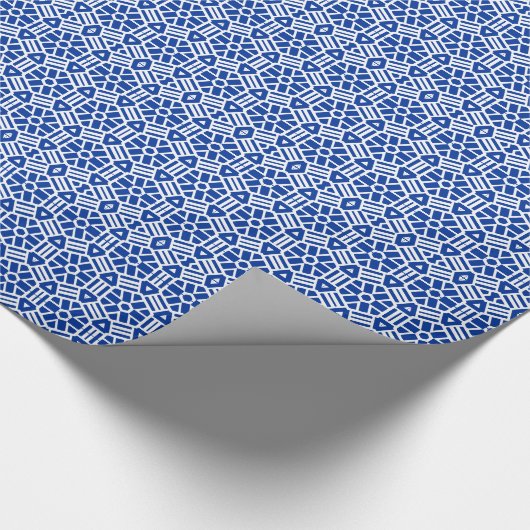 Gift Wrap - Hexagon und Bars in Blau Geschenkpapier (Ecke)