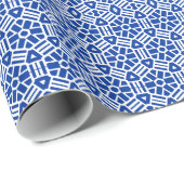 Gift Wrap - Hexagon und Bars in Blau Geschenkpapier (Rolleneckpunkt)