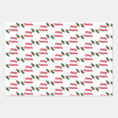 Gift Wrap - Holly-Blätter und Berries Geschenkpapier Set (Vorderseite 2)