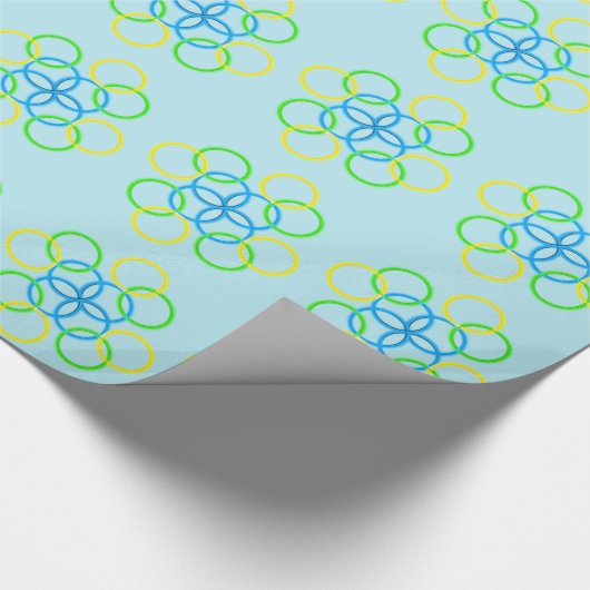 Gift Wrap - Intersecting Rings (blau) Geschenkpapier (Ecke)