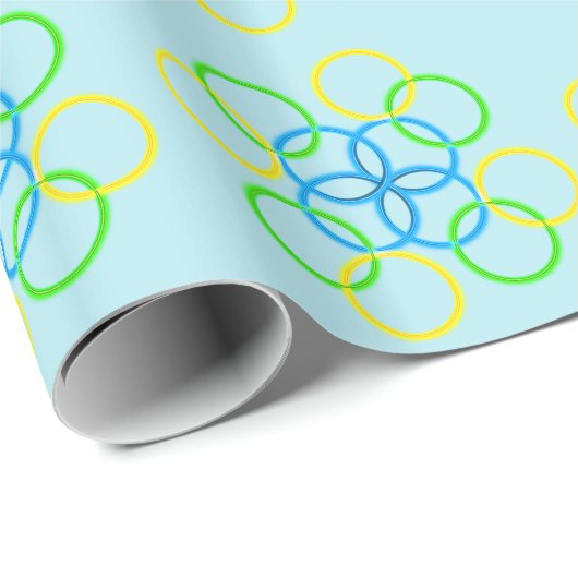Gift Wrap - Intersecting Rings (blau) Geschenkpapier (Rolleneckpunkt)