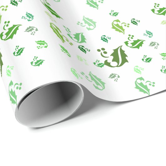 Gift Wrap - Jumbled Holly-Blätter Geschenkpapier (Rolleneckpunkt)
