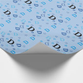 Gift Wrap - Jumbled Letters in Blue Geschenkpapier (Ecke)