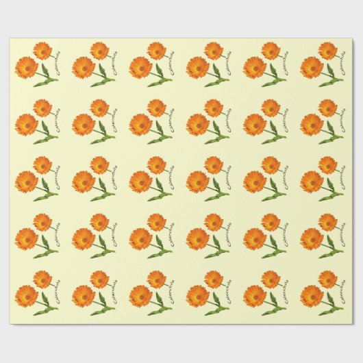 Gift Wrap - Kalendula Blüten Geschenkpapier (Flach)