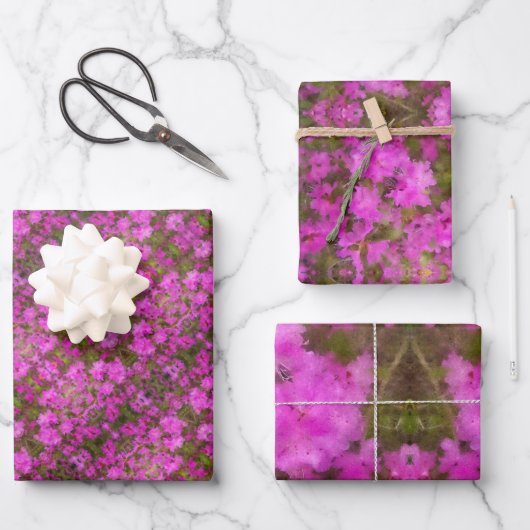 Gift Wrap Paper Lila Rhododendron Geschenkpapier Set (Vorderseite)