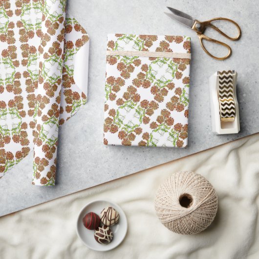 Gift Wrap Paper Roll - Butterfly Tuberosa Flowers Geschenkpapier (Kunsthandwerk)