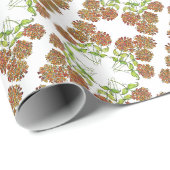 Gift Wrap Paper Roll - Butterfly Tuberosa Flowers Geschenkpapier (Rolleneckpunkt)