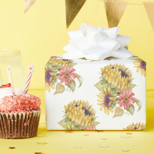 Gift Wrap Paper Roll - Sunflower Trio Geschenkpapier (Geburtstagsparty)