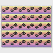 Gift Wrap - Polydactyl Paw Prints auf Regenbogen Geschenkpapier (Flach)
