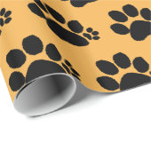 Gift Wrap - Polydactylpfanne Druck auf Orange Geschenkpapier (Rolleneckpunkt)