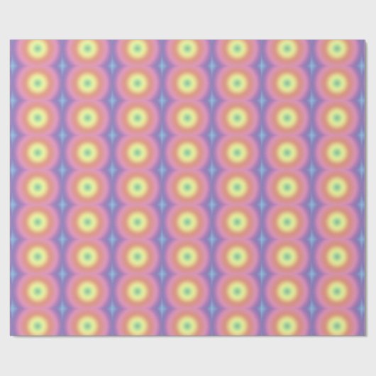 Gift Wrap - Rainbow Circles mit Blue Geschenkpapier (Flach)