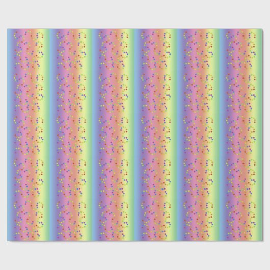 Gift Wrap - Regenbogen mit farbigen Punkten Geschenkpapier (Flach)