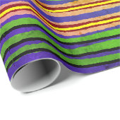 Gift Wrap Roll grün, rot, gelb Streifen Geschenkpapier (Rolleneckpunkt)
