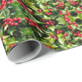 Gift Wrap Roll Holly Berries Geschenkpapier (Rolleneckpunkt)
