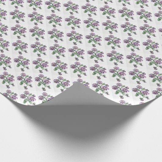 Gift Wrap Roll - Lila Stiefmütterchen - NGA Wasser Geschenkpapier (Ecke)