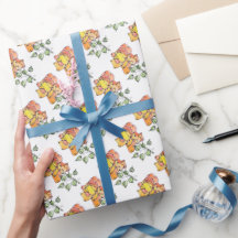 Gift Wrap Roll - NGA Watercolor Orange Rose