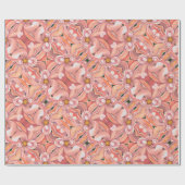 Gift Wrap Roll Peach Dahlias Geschenkpapier (Flach)