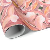 Gift Wrap Roll Peach Dahlias Geschenkpapier (Rolleneckpunkt)