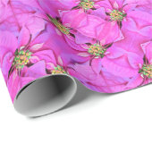 Gift Wrap Roll Pink Poinsettias Geschenkpapier (Rolleneckpunkt)