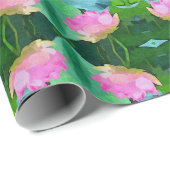 Gift Wrap Roll Pink Wasserfarbe Lotus Geschenkpapier (Rolleneckpunkt)