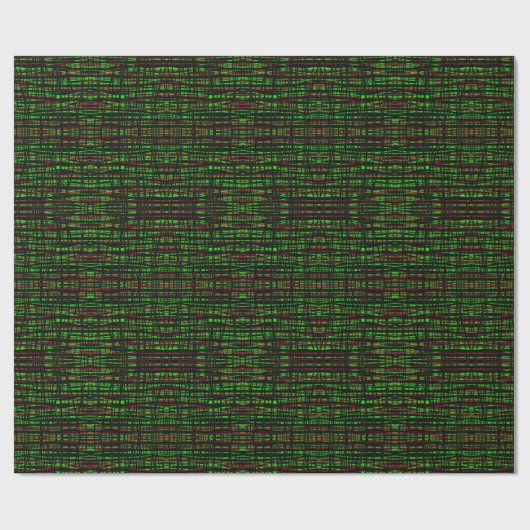 Gift Wrap Roll Red, Green, Black Abstrakt Lines B Geschenkpapier (Flach)
