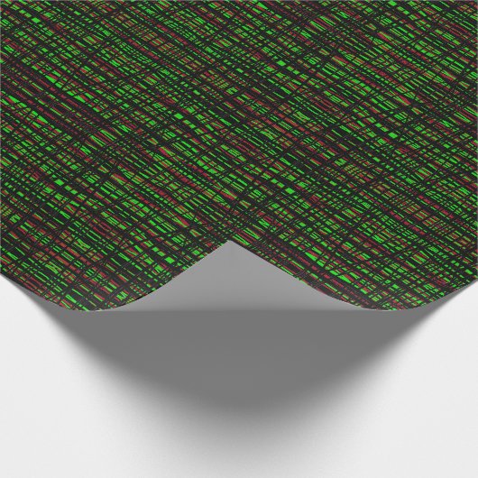 Gift Wrap Roll Red, Green, Black Abstrakt Lines B Geschenkpapier (Ecke)