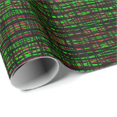 Gift Wrap Roll Red, Green, Black Abstrakt Lines B Geschenkpapier (Rolleneckpunkt)