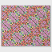 Gift Wrap Roll SG Red & Pink Poinsettias Geschenkpapier (Flach)