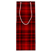 GIFT WRAP ROT ÜBERPRÜFT KARIERT GESCHENKTÜTE FÜR WEINFLASCHEN (Rückseite)