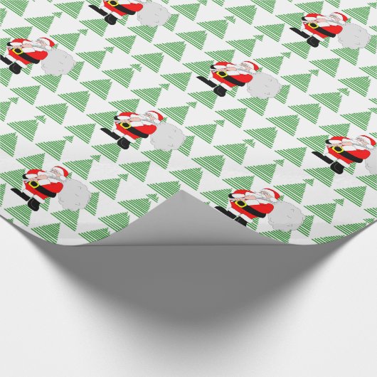 Gift Wrap - Santa und Bäume Geschenkpapier (Ecke)