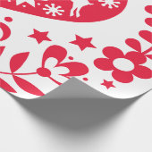GIFT WRAP SCANDINAVIAN FOLK PATTERN CHRISTMAS GESCHENKPAPIER (Ecke)