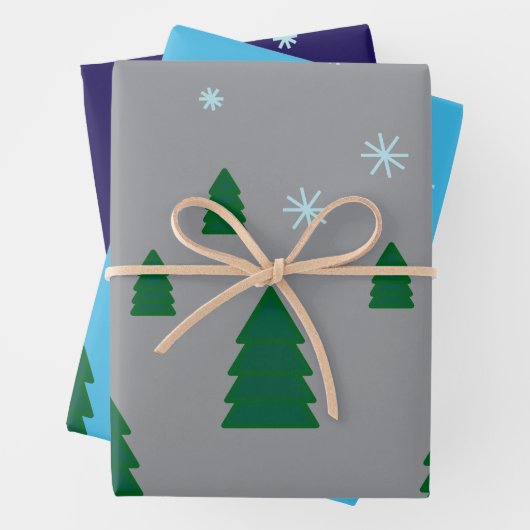 Gift Wrap Set - Kiefernwald im Schnee Geschenkpapier Set (Beispiel)