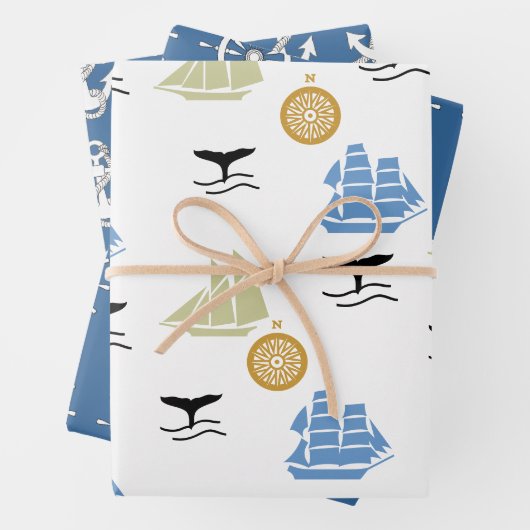 Gift Wrap Set - Nautical Theme Geschenkpapier Set (Beispiel)