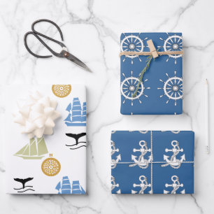 Gift Wrap Set - Nautical Theme Geschenkpapier Set