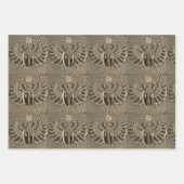 Gift Wrap set of 3 sheets golden Scarabs Geschenkpapier Set (Vorderseite)