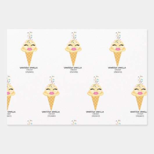 Gift wrap sheets Birthday Girl Vanessa Vanilla Geschenkpapier Set (Vorderseite 2)