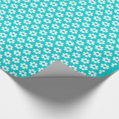 Gift Wrap - White Florets on Blue Geschenkpapier (Ecke)