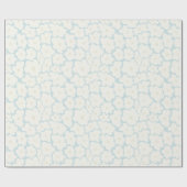 Gift Wrap | White Flowers Light Blue Baby Geschenkpapier (Flach)