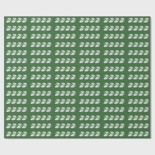 Gift Wrap - White Holly Blätter Geschenkpapier (Flach)