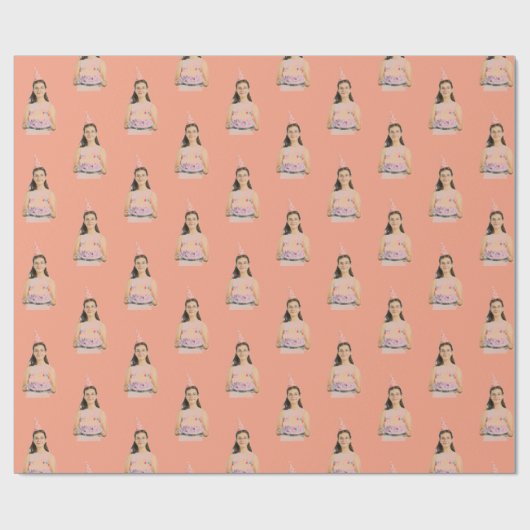 Gift wrap with personalized faces geschenkpapier (Flach)