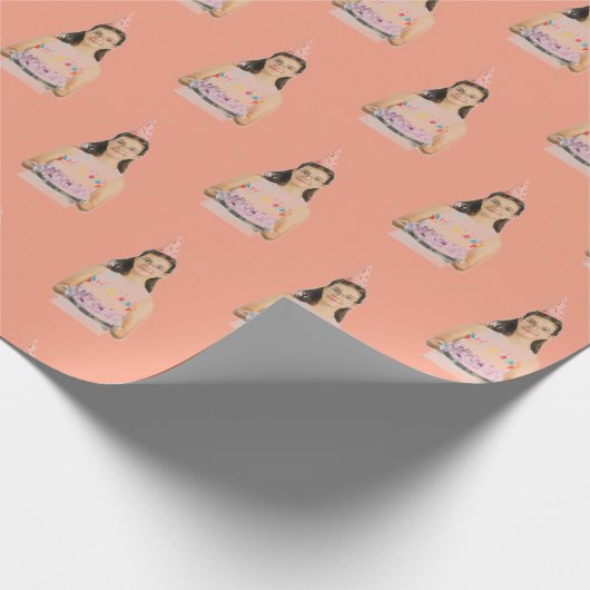 Gift wrap with personalized faces geschenkpapier (Ecke)