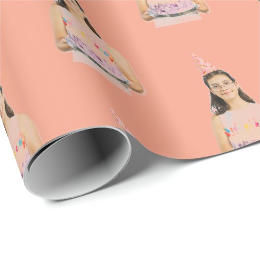 Gift wrap with personalized faces geschenkpapier (Rolleneckpunkt)