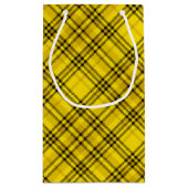 GIFT WRAP YELLOW BLACK ÜBERPRÜFT KARIERT KLEINE GESCHENKTÜTE (Rückseite)