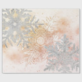 GIFT WRAPPING BENTLEY SNOWFLAKES PEACH AND GRAU GESCHENKPAPIER (Flach)