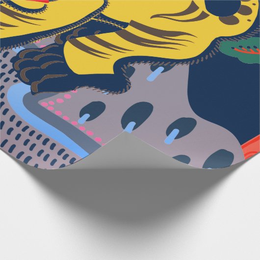 GIFT WRAPPING CHINESE TIGER  GESCHENKPAPIER (Ecke)