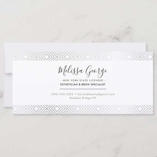 GIFT-ZERTIFIKAT-Stilsilber geometrisches Muster (Rückseite)