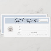 GIFT ZERTIFIKATE chic Business Gutschein blass bla Einladung (Vorne/Hinten)