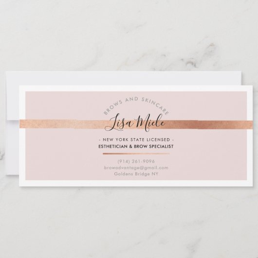 GIFT ZERTIFIKATE elegante rosa Rosengold Invikt Einladung (Rückseite)